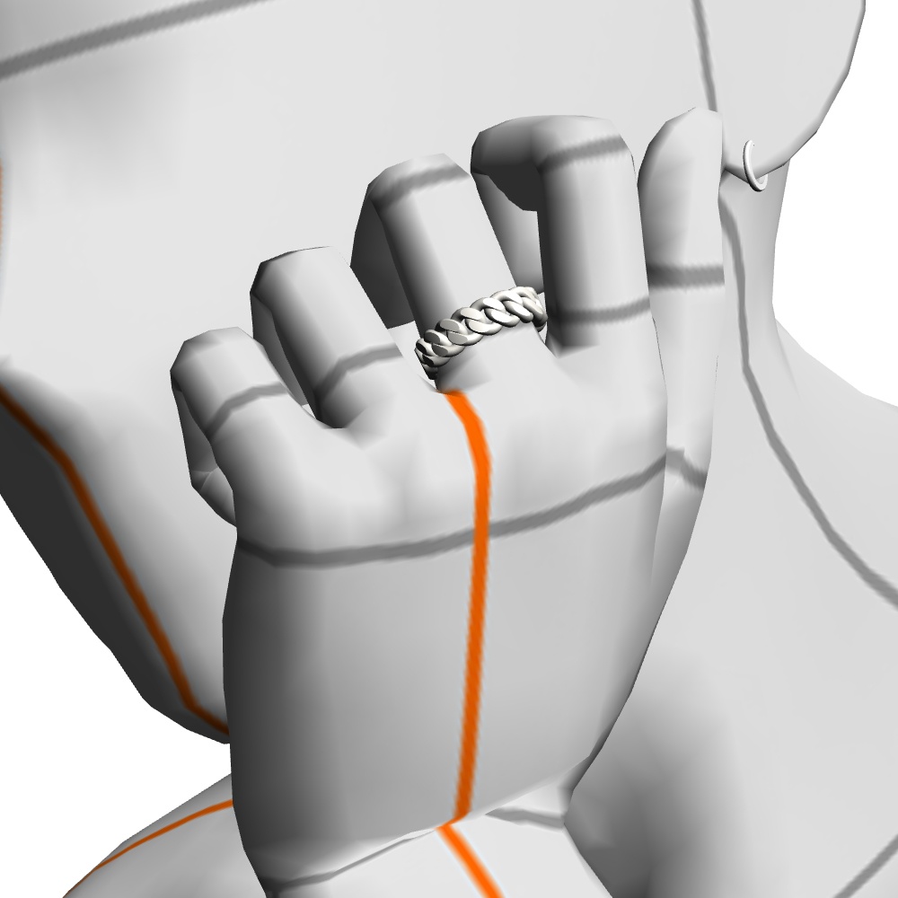 【3Dモデルデータ】リング39(喜平チェーンリング)【3D model, ring39】