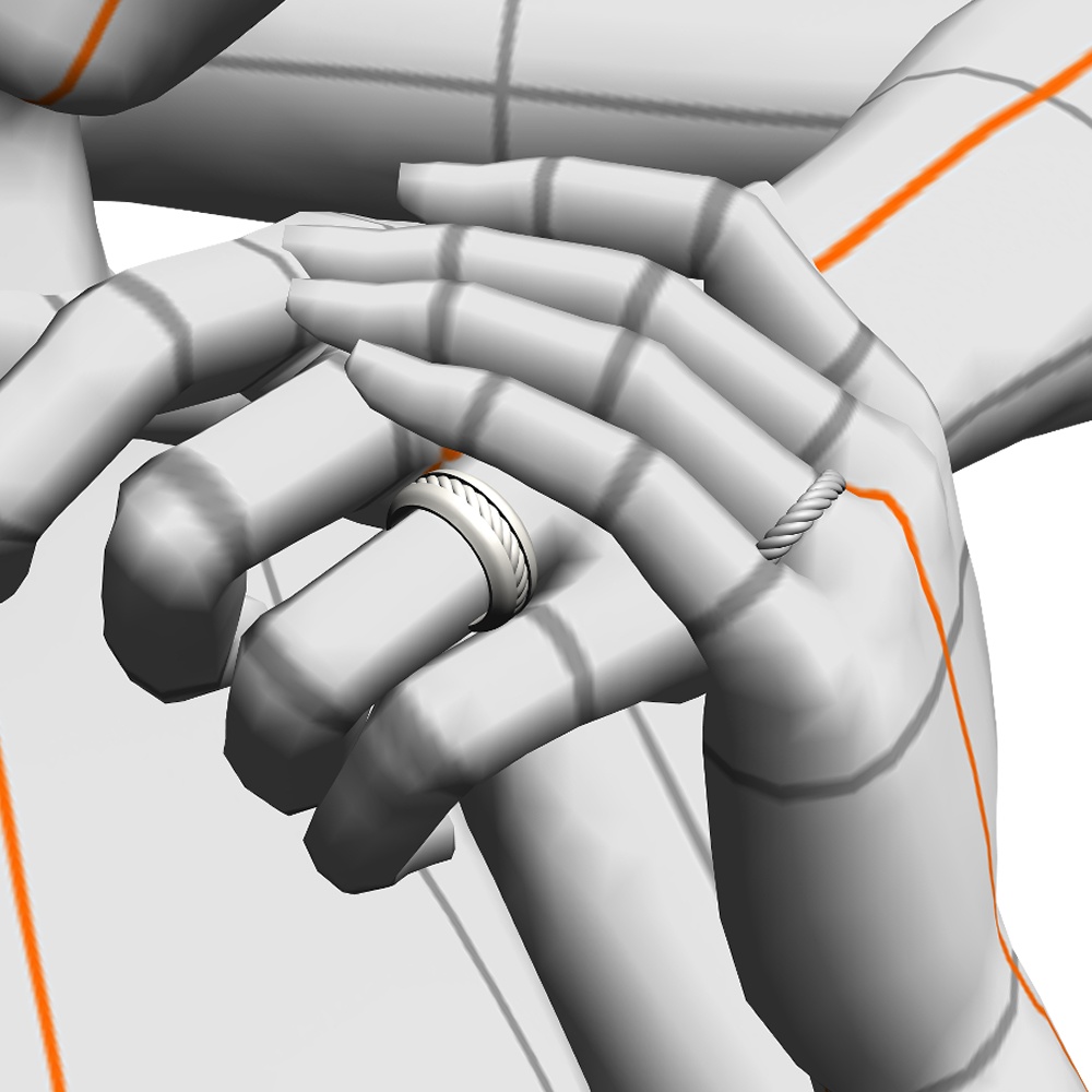 【3Dモデルデータ】リング40(縄目リング)【3D model, ring40 ropering】