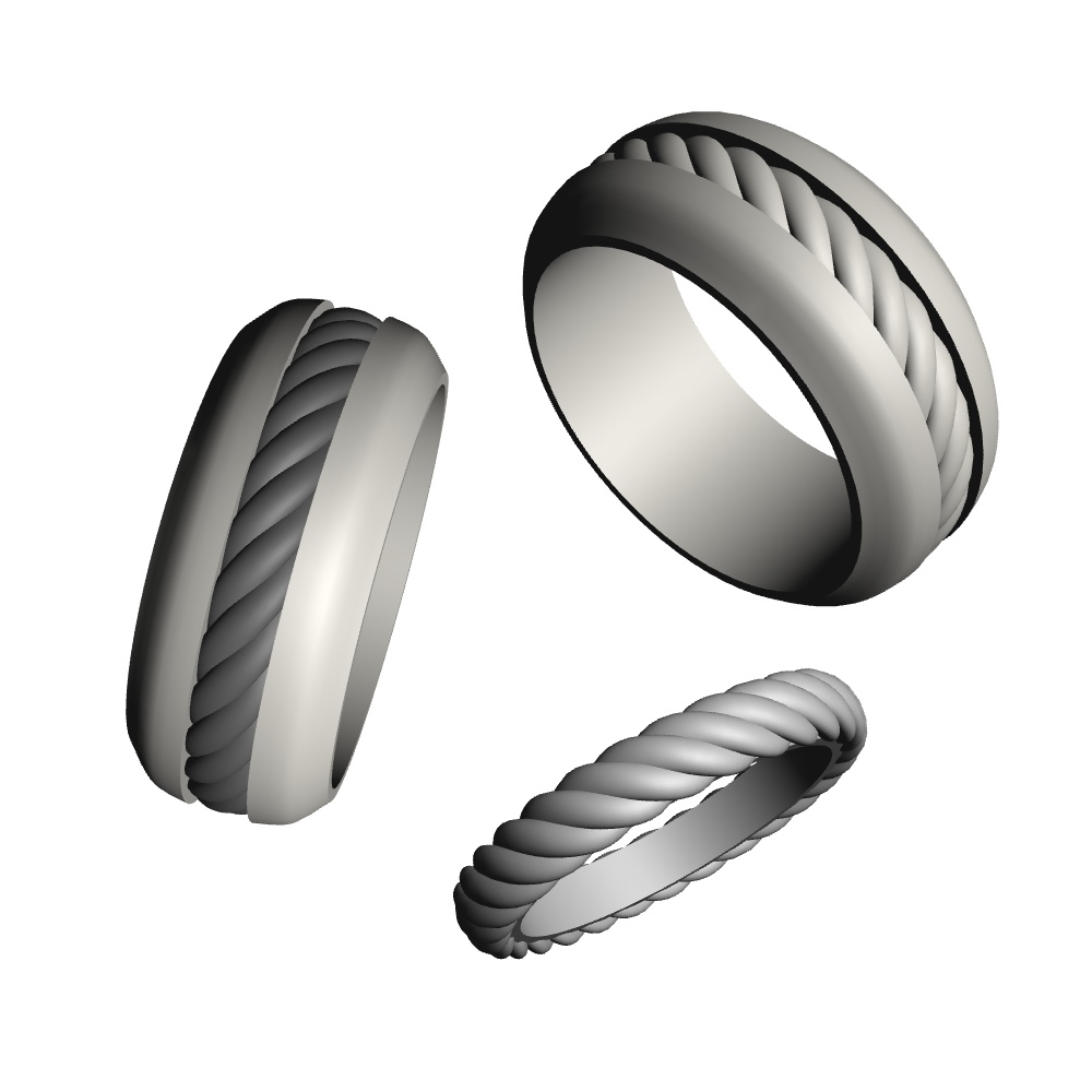 【3Dモデルデータ】リング40(縄目リング)【3D model, ring40 ropering】
