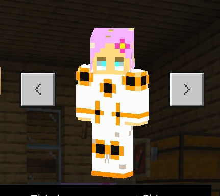 【minecraft】ハロウィンスキン（ピンクヘア）