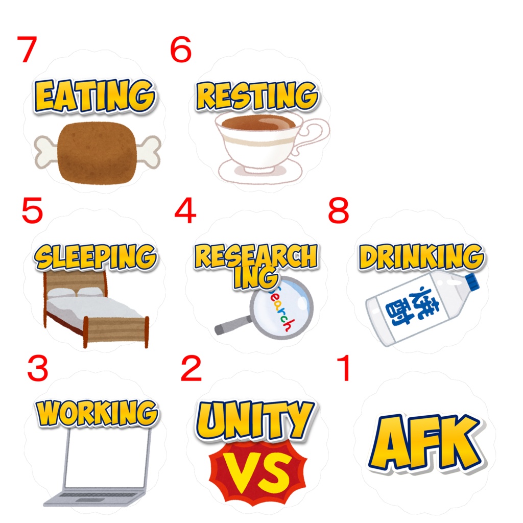 【無料】ふよふよ浮くフキダシギミック+考えるAFKモーション【VRChat想定】【MA対応】【AFK・アニメーション】