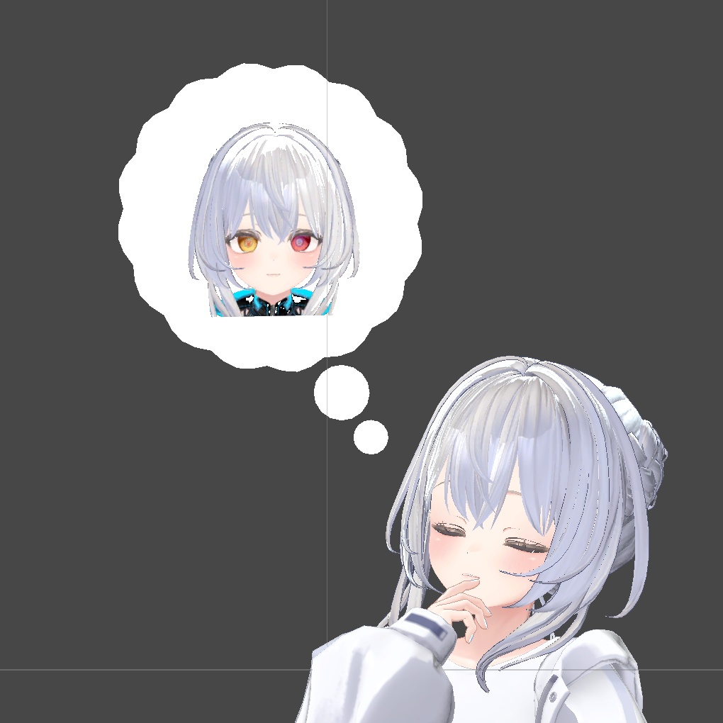 【無料】ふよふよ浮くフキダシギミック+考えるAFKモーション【VRChat想定】【MA対応】【AFK・アニメーション】
