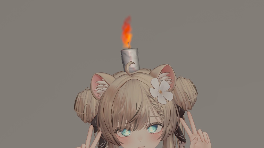 【無料】「頭キャンドル」Ver.1.1【汎用アバター対応】【MA対応】