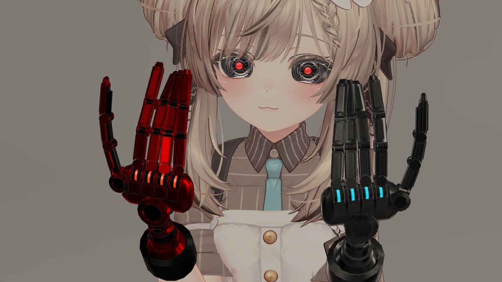 【無料】「シンプルな義手 BW」Ver.1【VRChat想定】【MA対応】