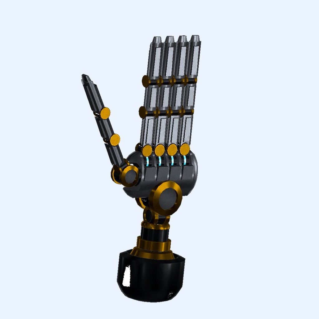 【無料】「シンプルな義手 BW」Ver.1【VRChat想定】【MA対応】