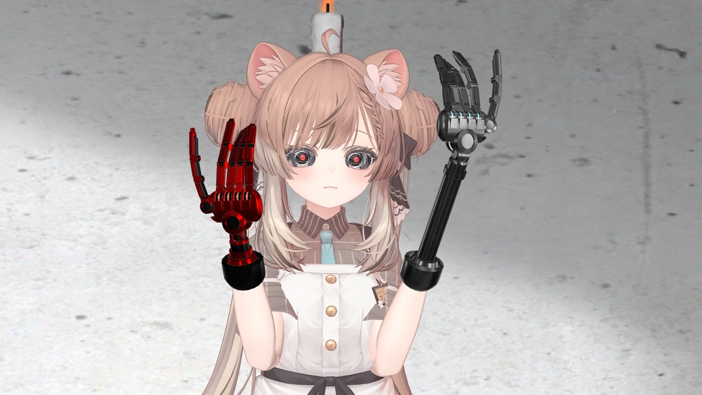 【無料】「シンプルな義手 BW」Ver.1【VRChat想定】【MA対応】