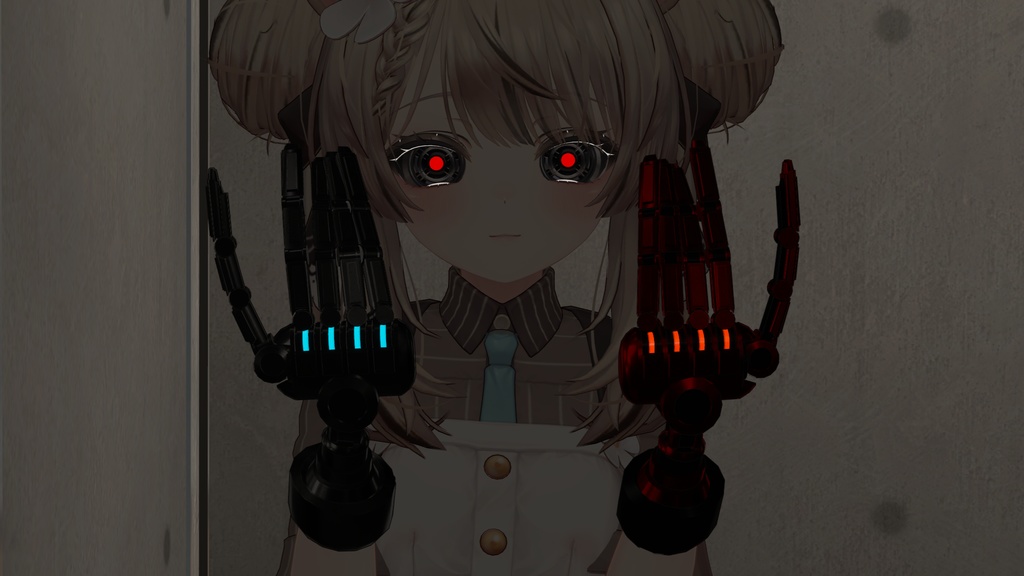 【無料】「シンプルな義手 BW」Ver.1【VRChat想定】【MA対応】