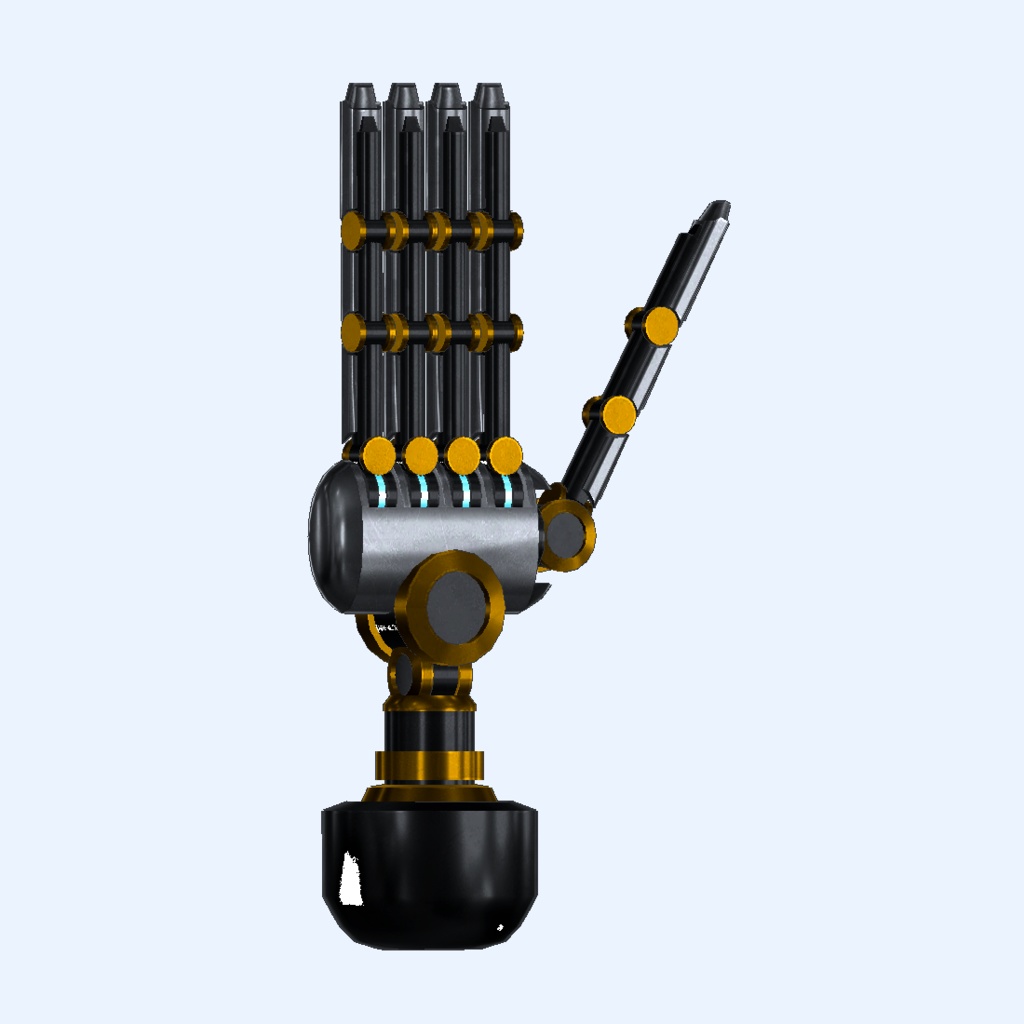 【無料】「シンプルな義手 BW」Ver.1【VRChat想定】【MA対応】