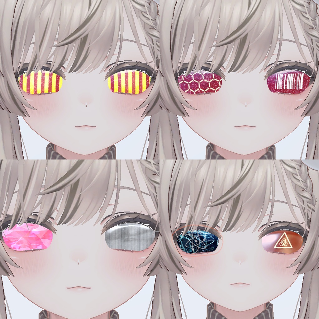 【無料】色々コンタクトレンズセット（マヌカちゃん用）【VRChat想定】【MA対応】