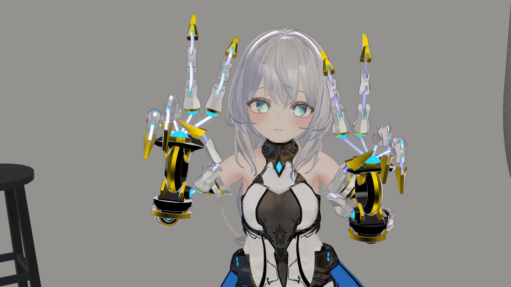 【無料】「シンプルなメカ腕 EtherMercenary」【VRChat想定】【MA対応】