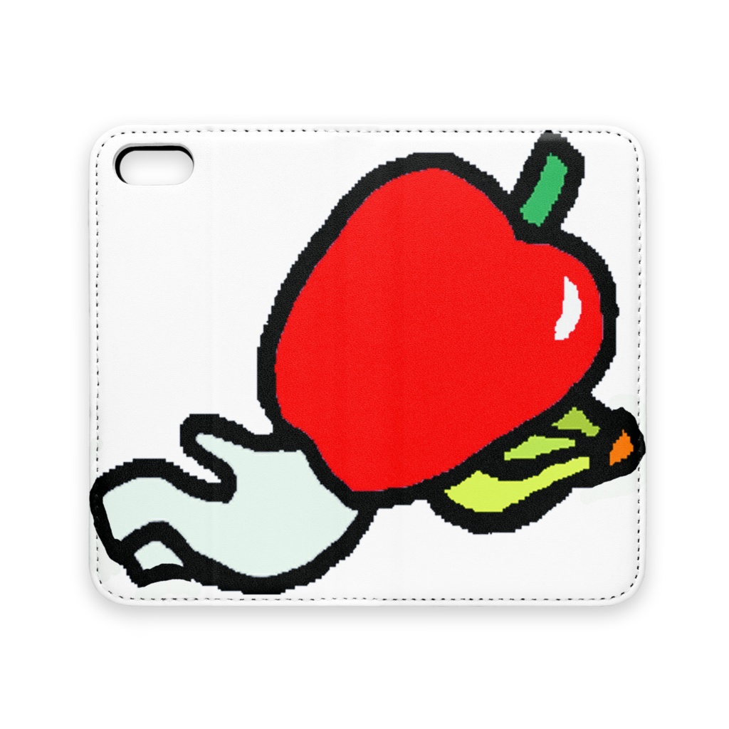 iphone 手帳型カバーケース 寝るりんご