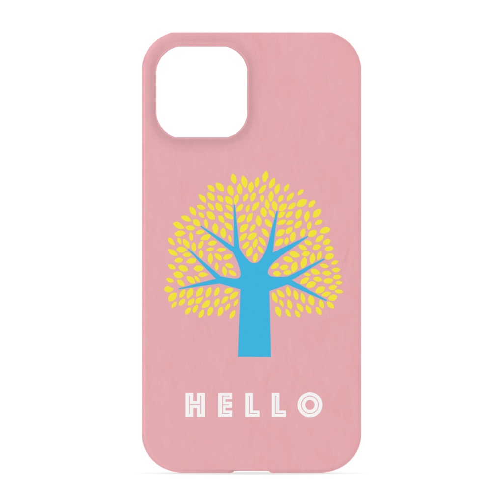 HELLO -Yellow tree - Pink nature