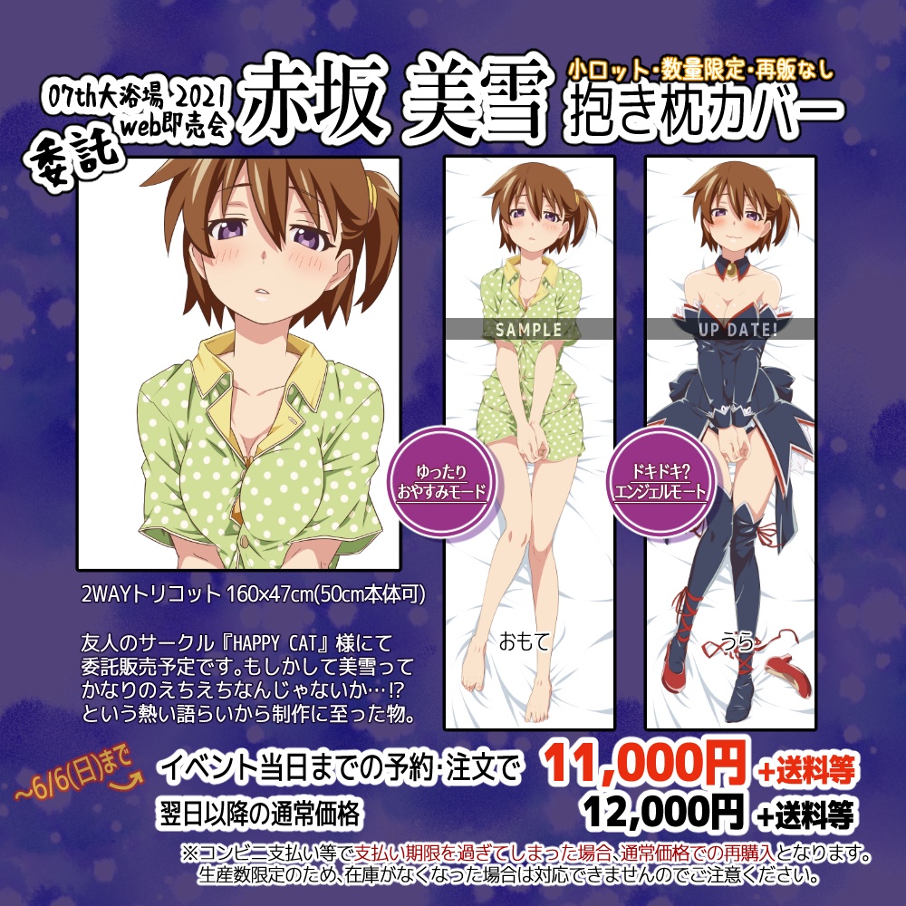 【複数購入】赤坂美雪 抱き枕カバー