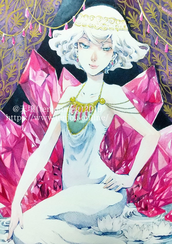 【原画】「7月のルビー」誕生石シリーズ