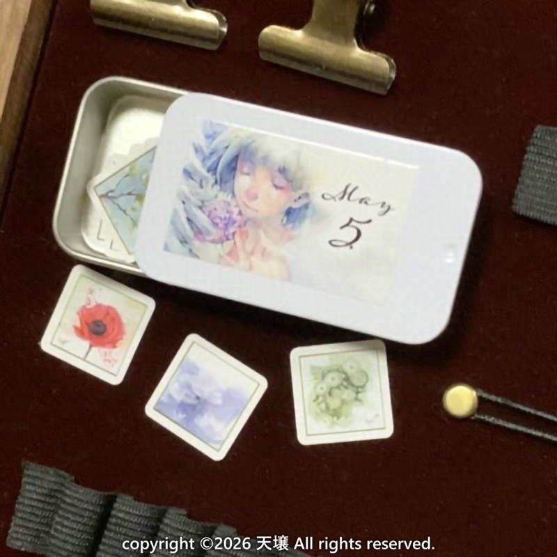 誕生花のフレークシールセット(缶ケース入り)