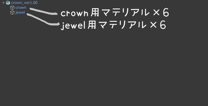 王冠 色変更用マテリアル12個入り 【VRC想定】