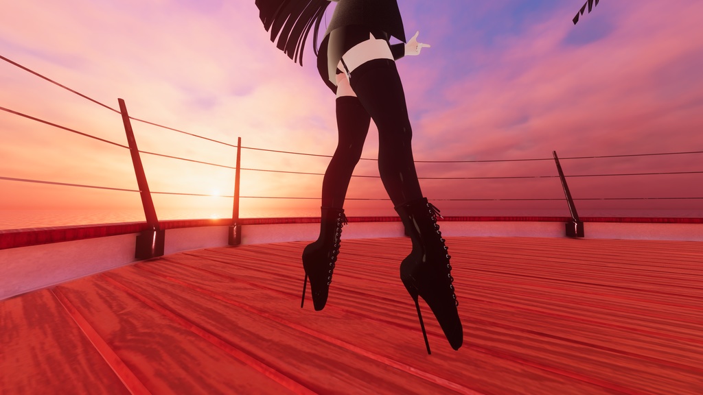 【4アバター対応】バレエヒールブーツ