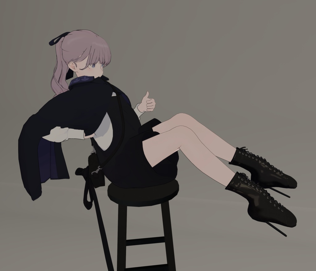 【4アバター対応】バレエヒールブーツ