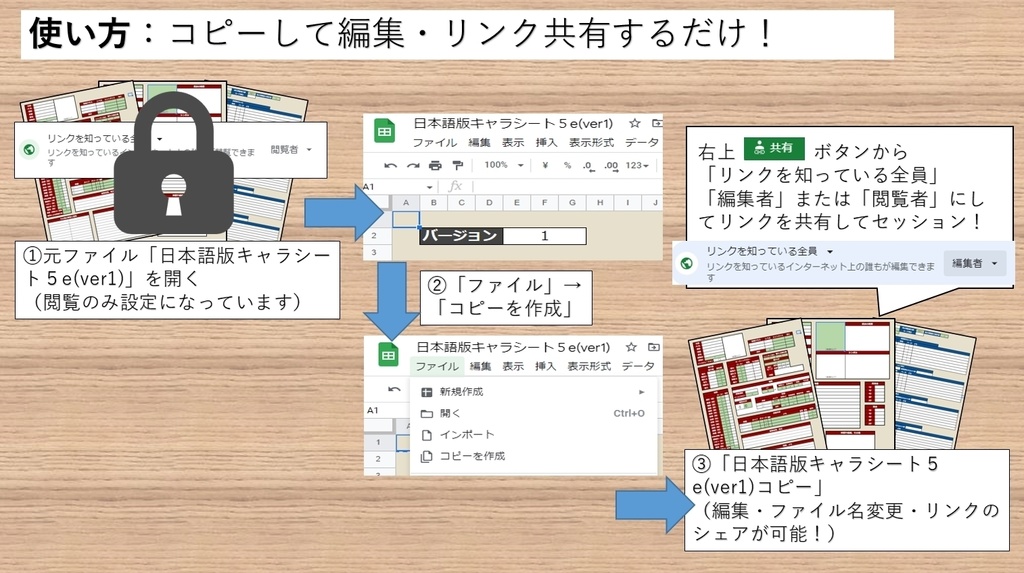 D&D第5版-ココフォリア出力できるキャラシート【Googleスプレッド】※本体は商品ページ内リンクにあります