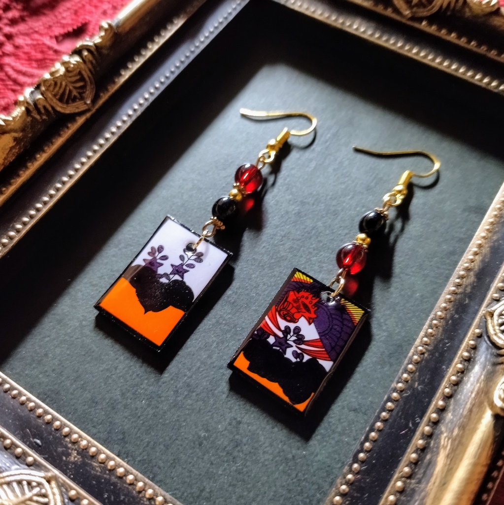 花札ピアス(桐)(イヤリング)【和ゴス】【和装】【着物】【成人式】【袴】【浴衣】【和風】