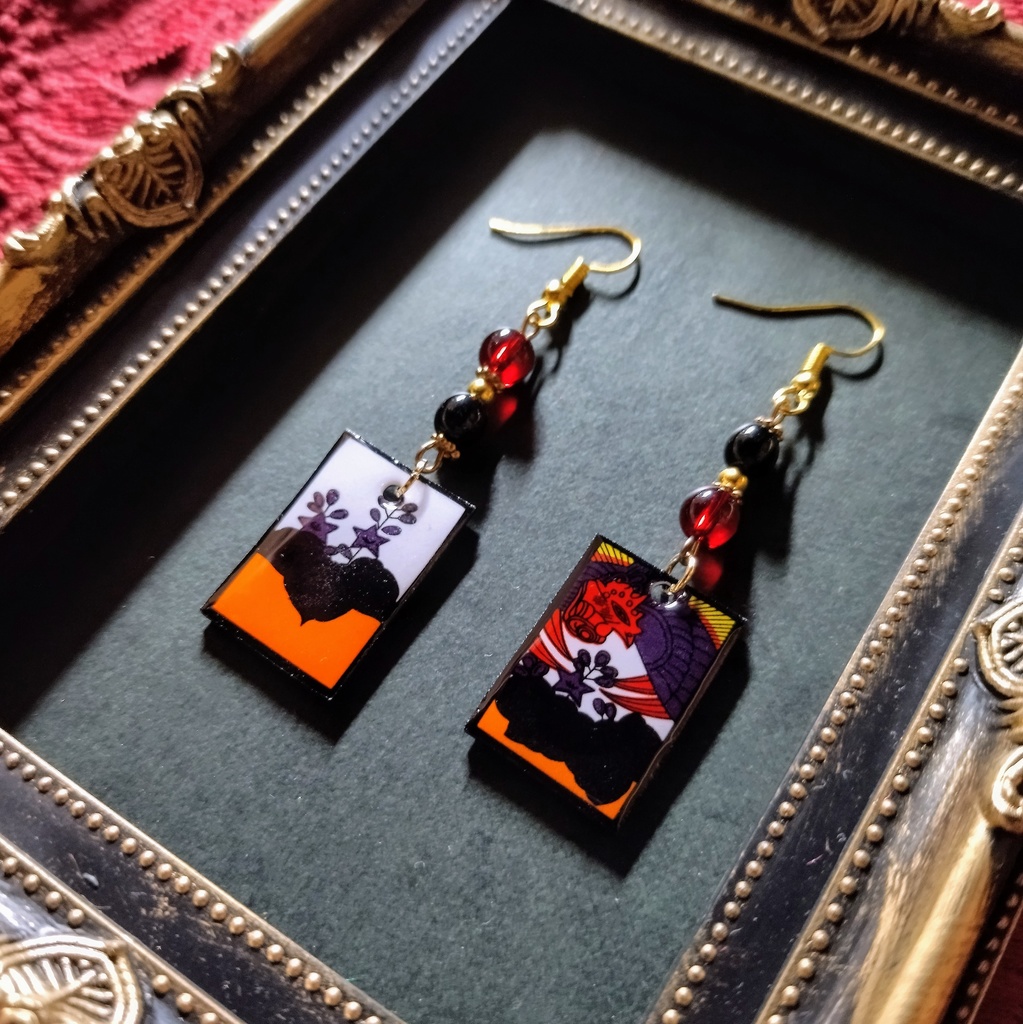 花札ピアス(桐)(イヤリング)【和ゴス】【和装】【着物】【成人式】【袴】【浴衣】【和風】