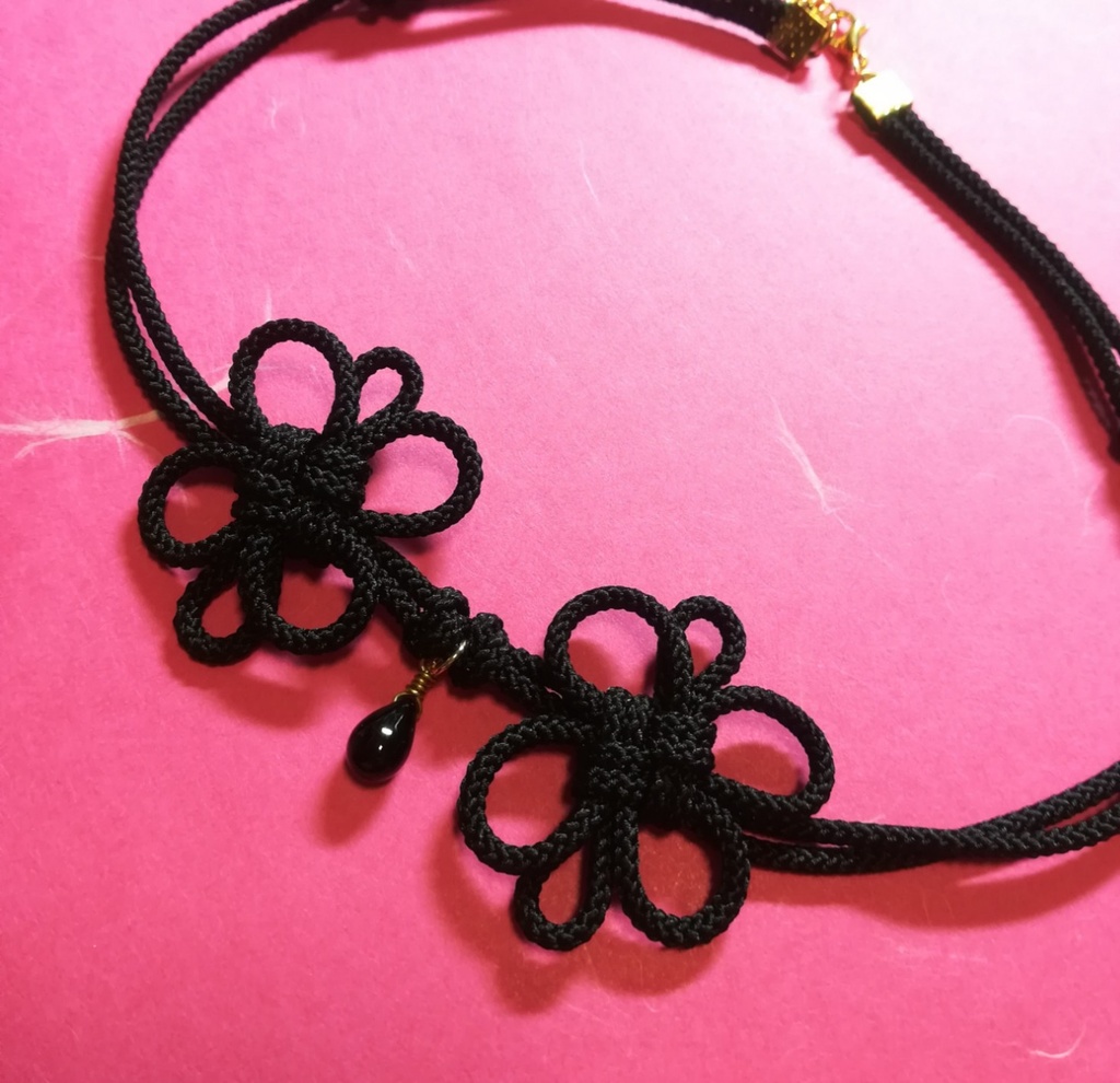 飾り結びのチョーカー(黒)【チャイナ】【和装】【着物】【中華風】【袴】【浴衣】【和風】