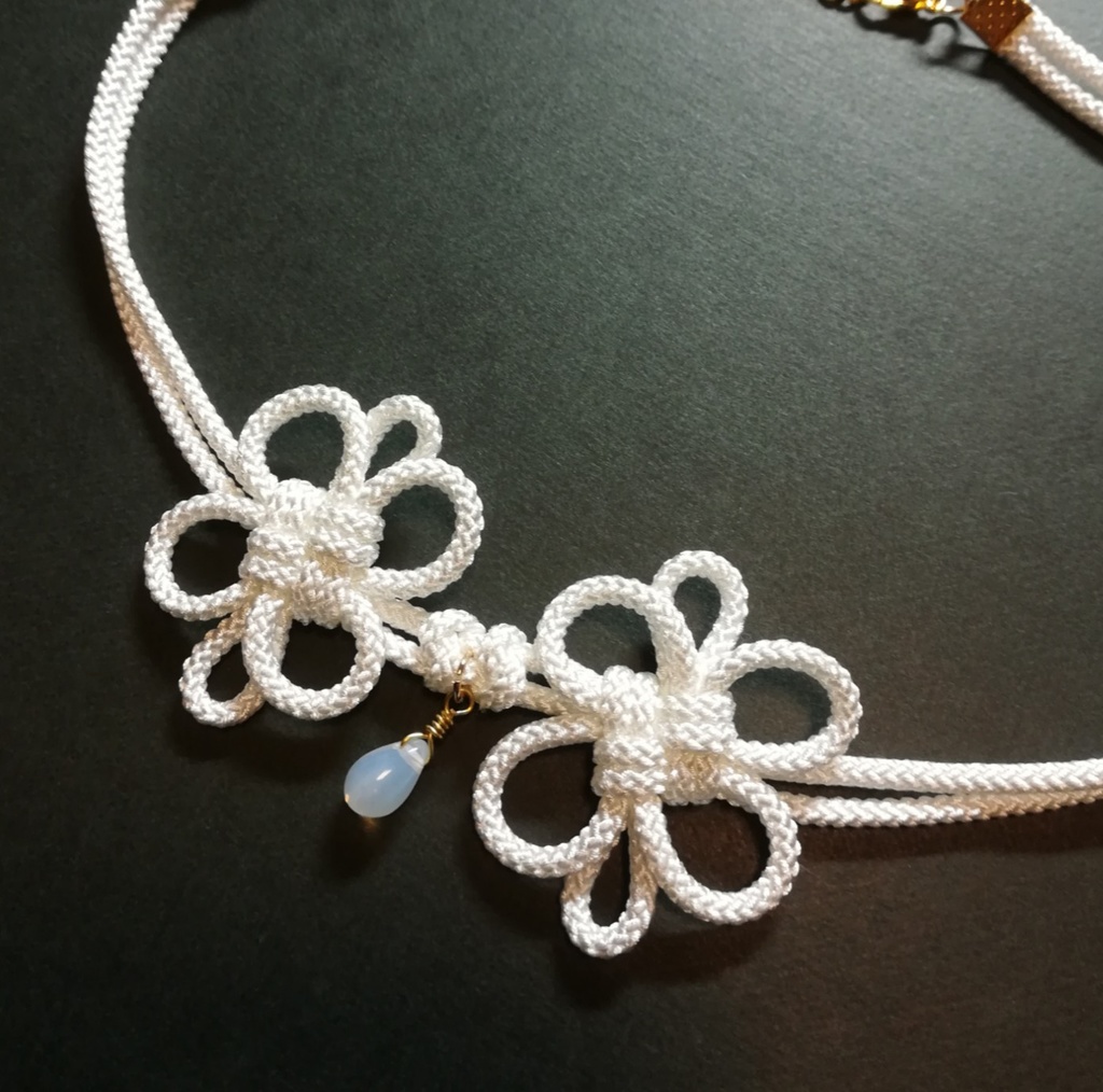 飾り結びのチョーカー(白)【チャイナ】【和装】【着物】【中華風】【袴】【浴衣】【和風】