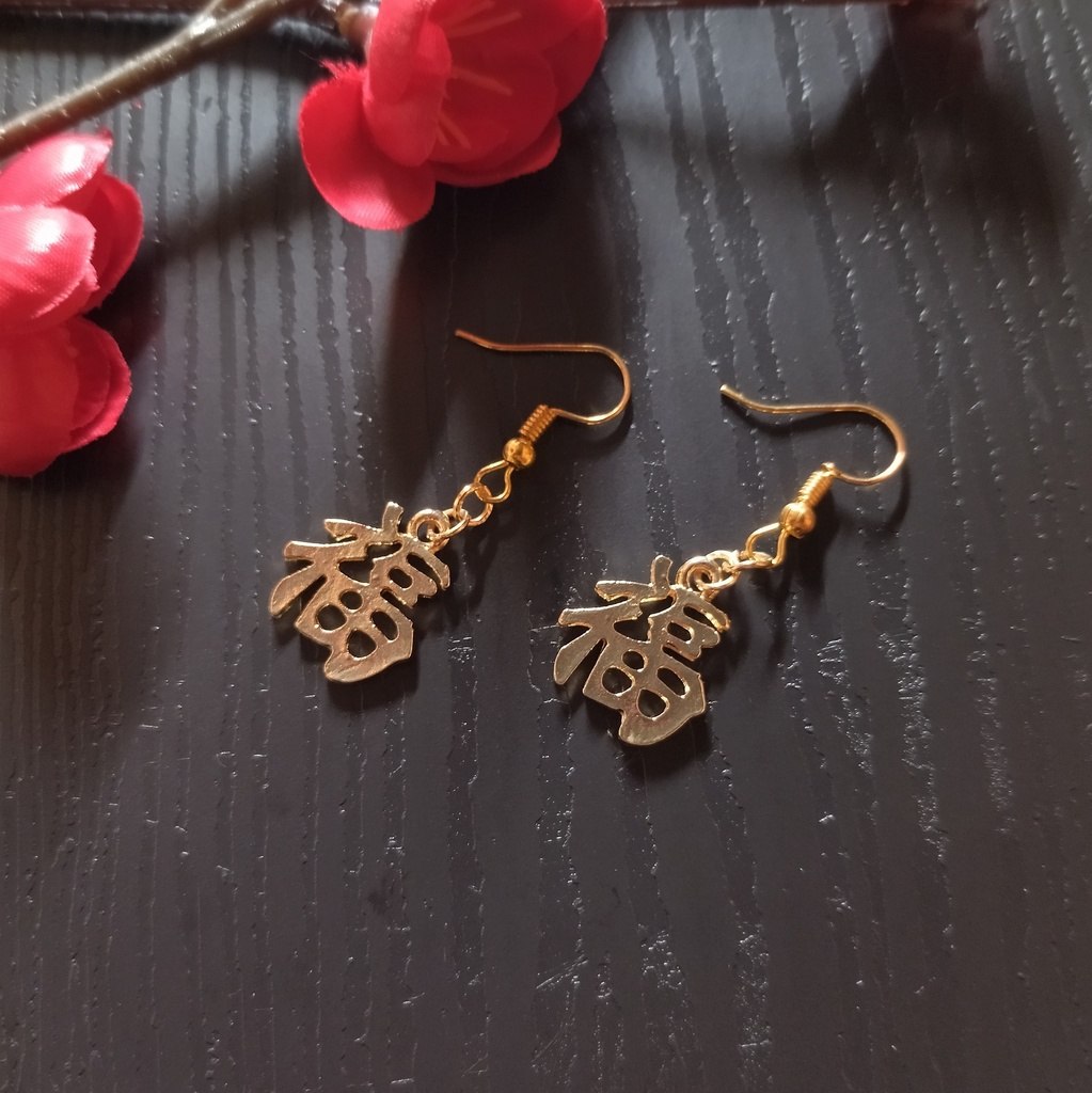 福ピアス(イヤリング)【チャイナ】【和装】【着物】【中華風】【袴】【浴衣】【和風】
