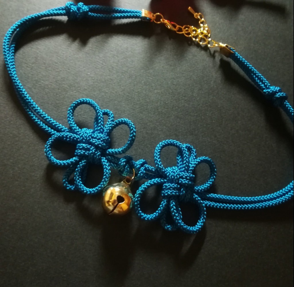 飾り結びと福鈴のチョーカー(色オーダー可)【和風】【チャイナ】【中華風】【和装】【着物】【和ゴス】【浴衣】