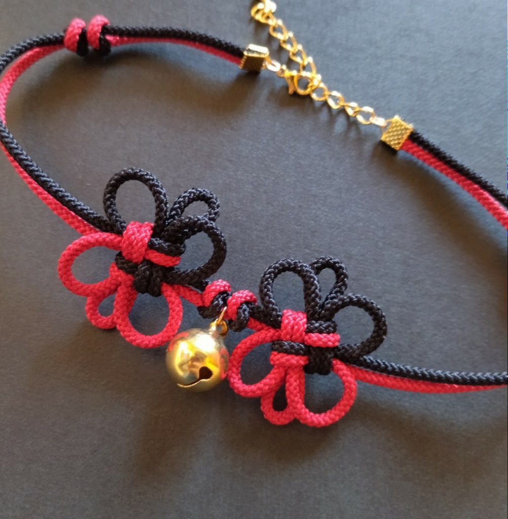 】飾り結びと福鈴のチョーカー(色オーダー可)【和風】【チャイナ】【中華風】【和装】【着物】【和ゴス】【浴衣】