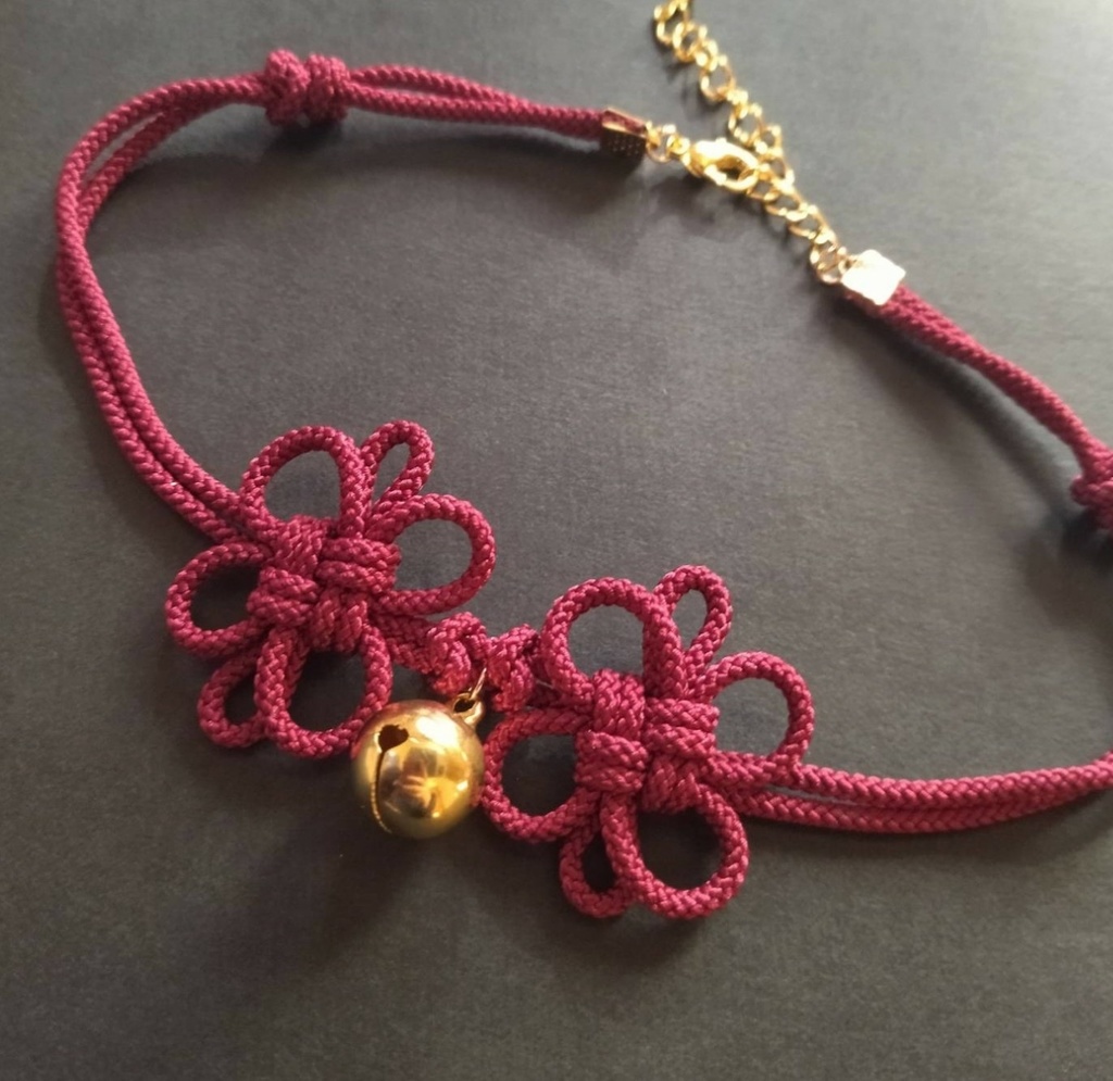 飾り結びと福鈴のチョーカー(色オーダー可)【和風】【チャイナ】【中華風】【和装】【着物】【和ゴス】【浴衣】