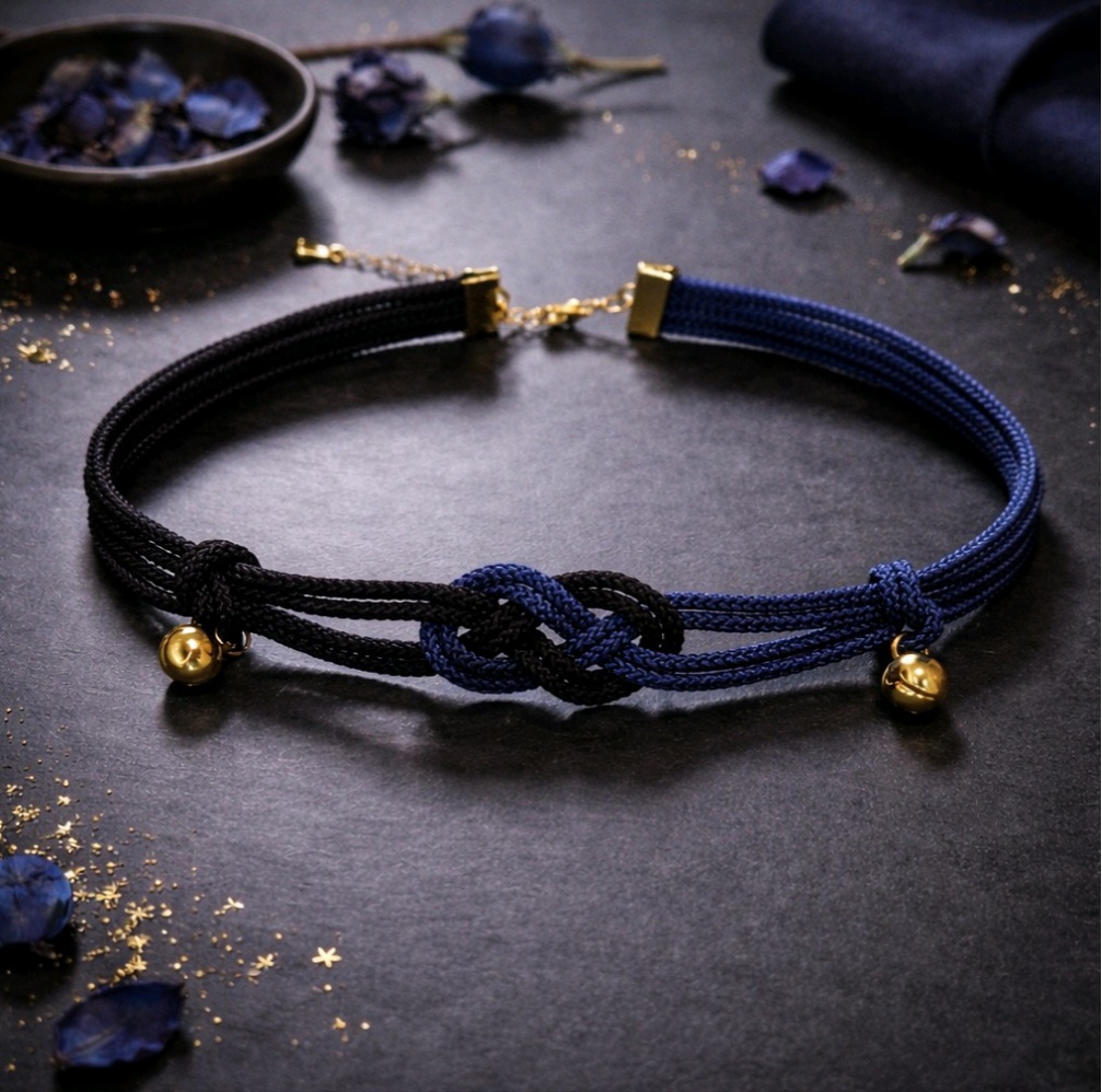 【和風】抱き淡路結びのチョーカー（色オーダー可）【チャイナ】【中華風】【着物】【和ゴス】【和ロリ】【推し色】【推し活】