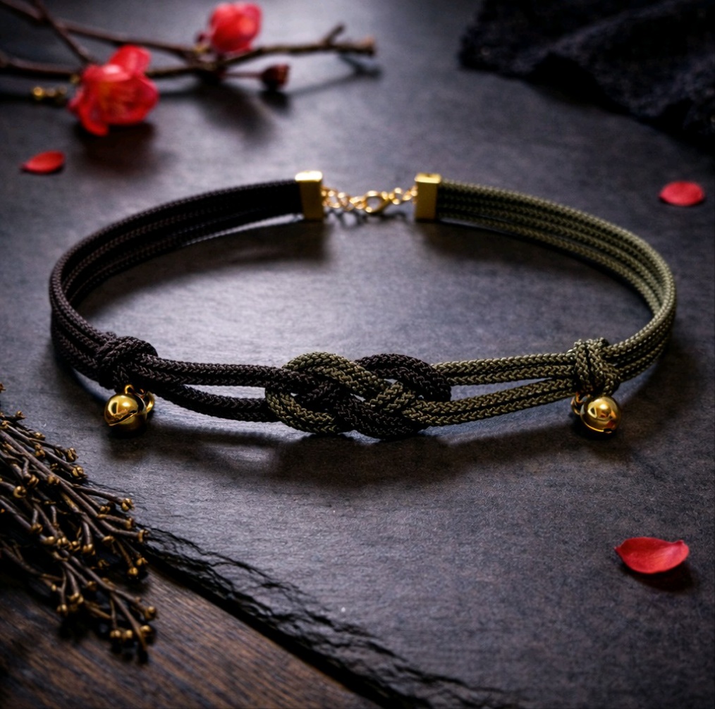 【和風】抱き淡路結びのチョーカー（色オーダー可）【チャイナ】【中華風】【着物】【和装】【推し活】【推し色】