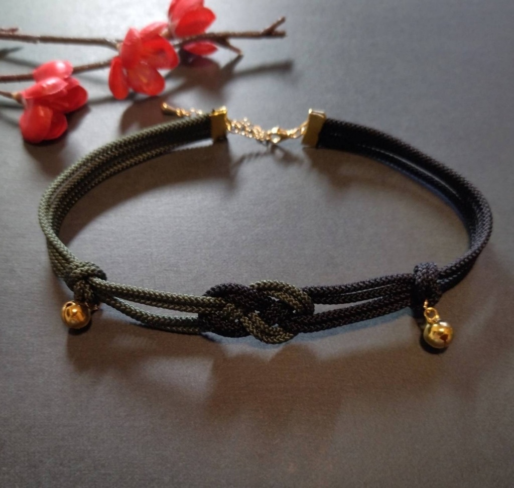 【和風】抱き淡路結びのチョーカー(色オーダー可)【チャイナ】【中華風】【着物】【和装】【推し活】【推し色】