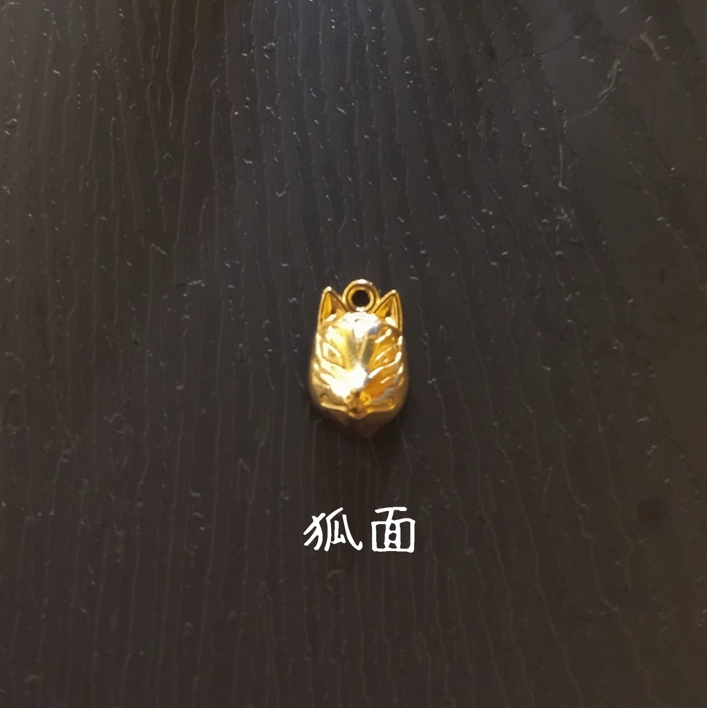 【和風】狐面とタッセルのピアス(イヤリング)(黄色)【チャイナ】【黄色】【和ゴス】【和装】