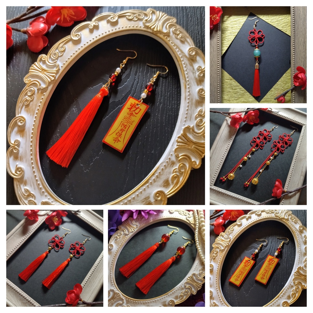 【期間限定(3/31迄)】【送料無料】飾り結び屋たこやきの中華風福袋【ピアス】【イヤリング】【チョーカー】【チャイナ】【キョンシー】【華ロリ】