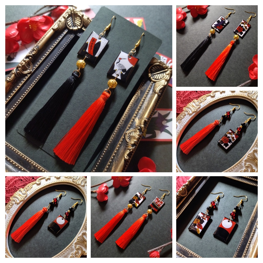 【期間限定(11月末迄)】花札ピアス(イヤリング)入り福袋【和風】【着物】【浴衣】【和風ゴシック】【袴】