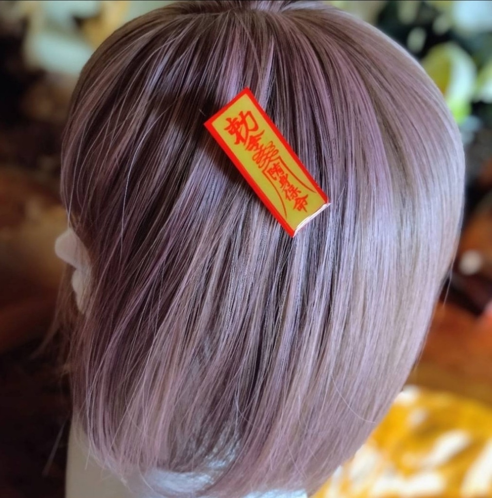 【チャイナ】キョンシーの御札モチーフヘアクリップ【中華風】【髪飾り】【ヘアアクセサリー】【サブカル】