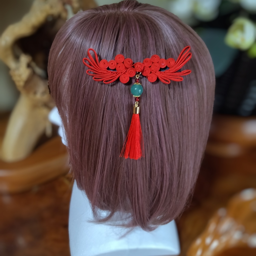 チャイナボタンのヘアクリップ【中華風】【チャイナ】【華ロリ】【チャイナドレス】【チャイナコーデ】【髪飾り】