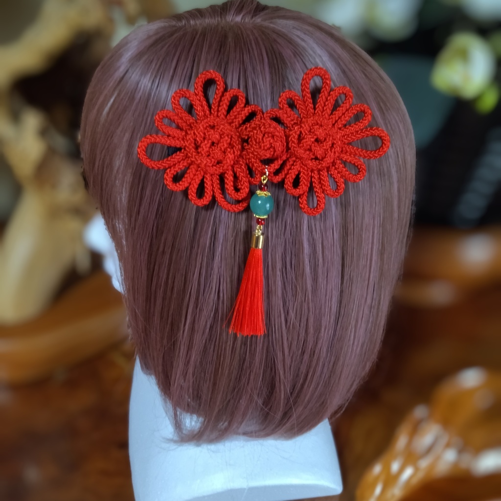 チャイナボタンのヘアクリップ（タイプ1）【髪飾り】【チャイナ】【中華風】【華ロリ】【チャイナドレス】【チャイナコーデ】
