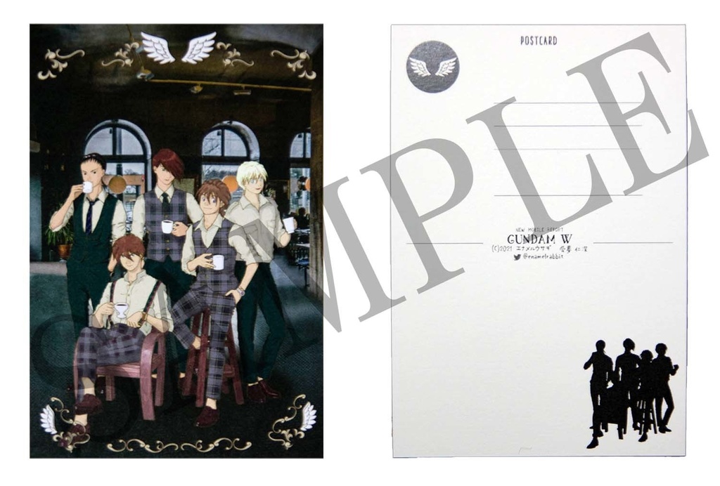 【限定少数】ガンダムW Gチーム シルエット版 A4 クリアファイル 2種セット ポストカード付き