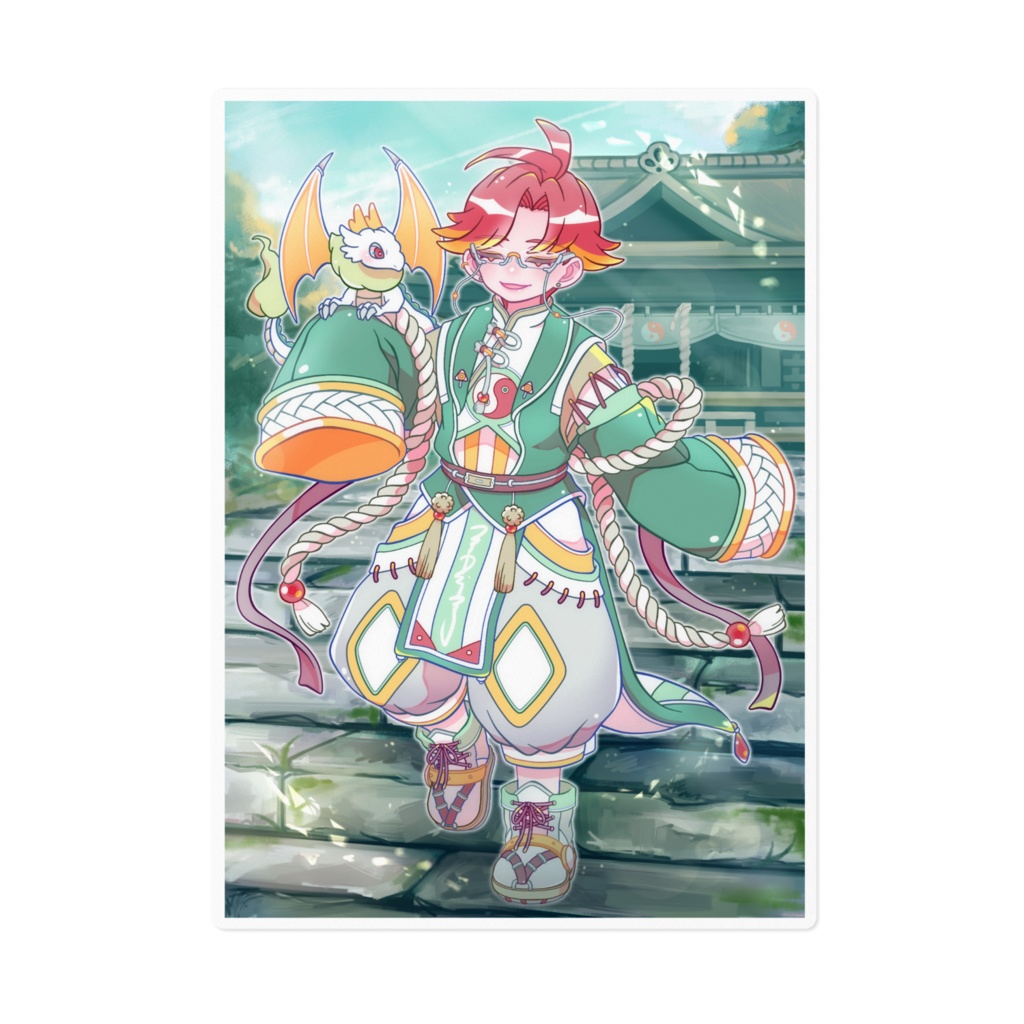 篠ノ目龍尽(しののめたつく) 正月イラスト ステッカー