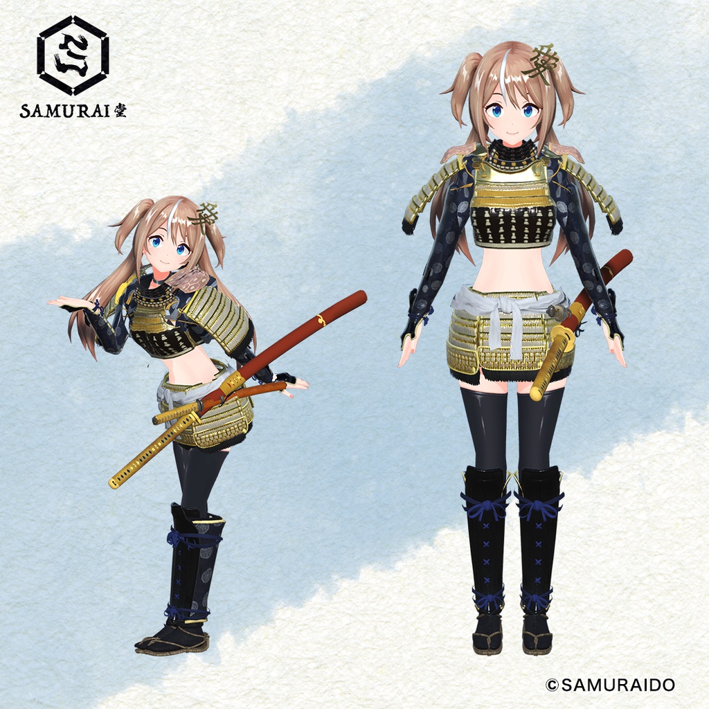 直江 兼続 甲冑鎧 ３Dモデル（女性版）＋剣舞 KANETSUGU NAOE ARMOR