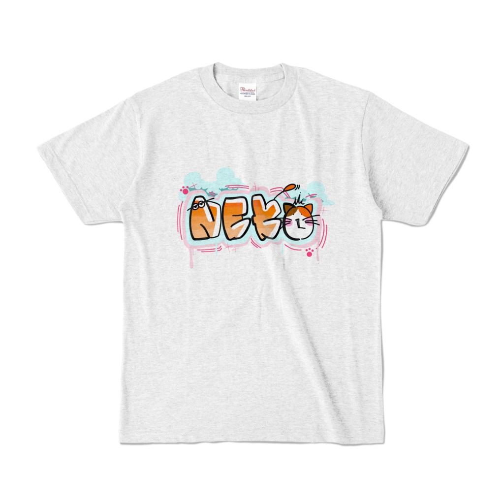 猫　Tシャツ　グラフィティアート風