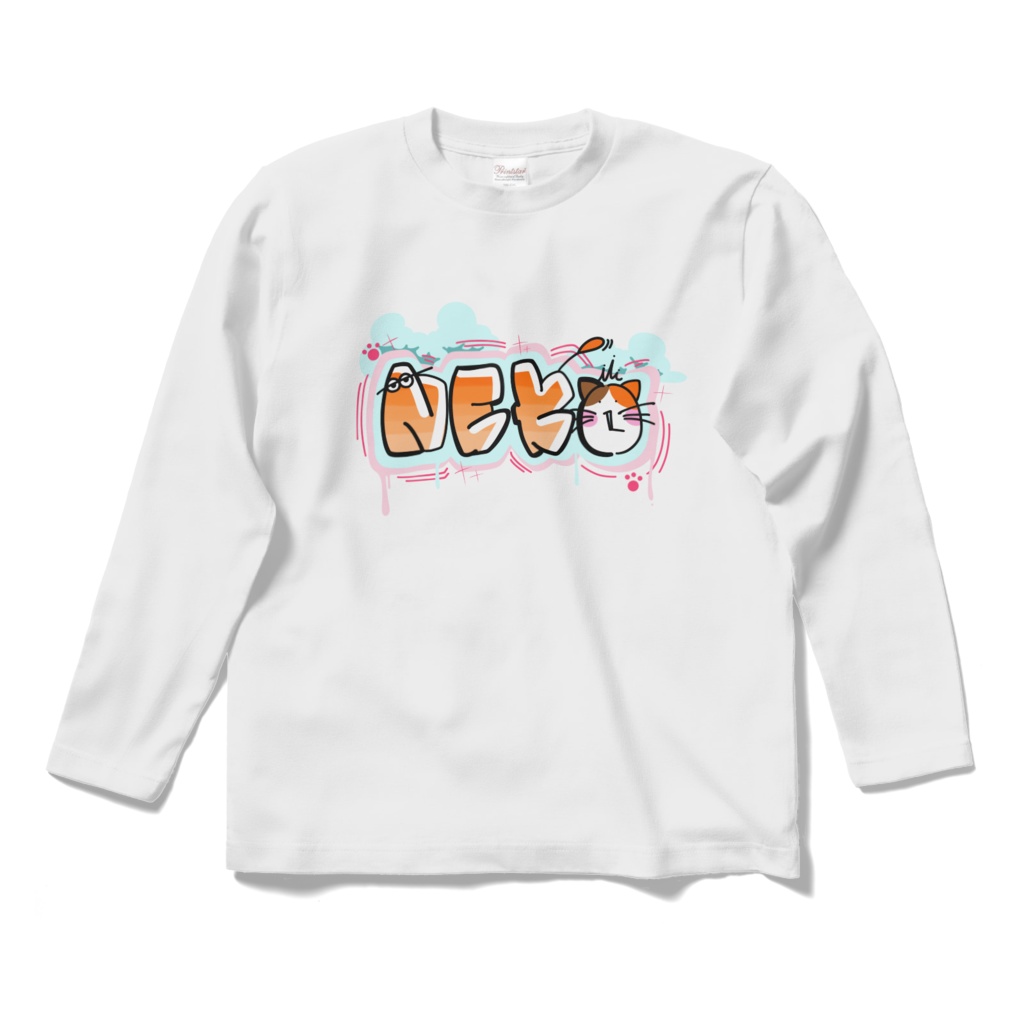 猫 Tシャツ グラフィティアート風