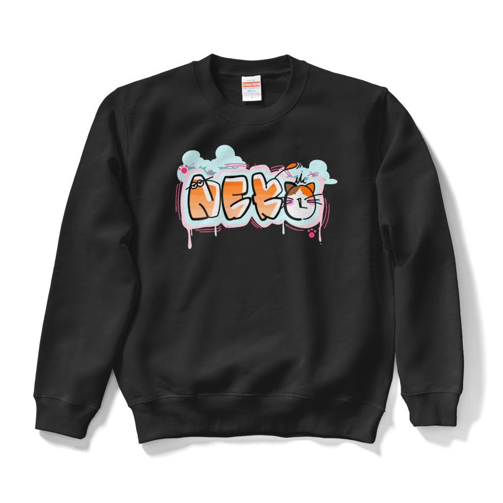 猫 スウェット グラフィティアート風