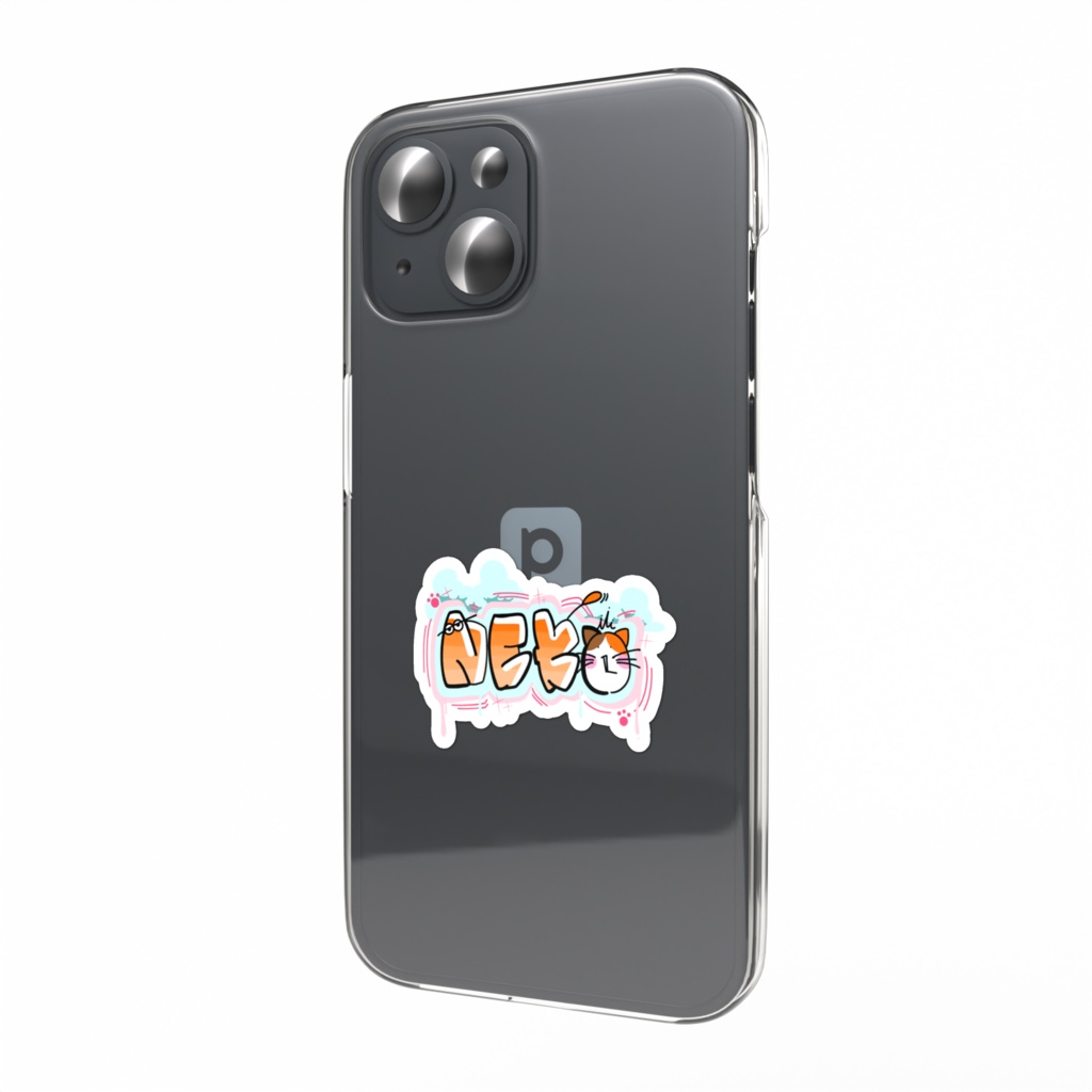 猫 スマホステッカー グラフィティアート風