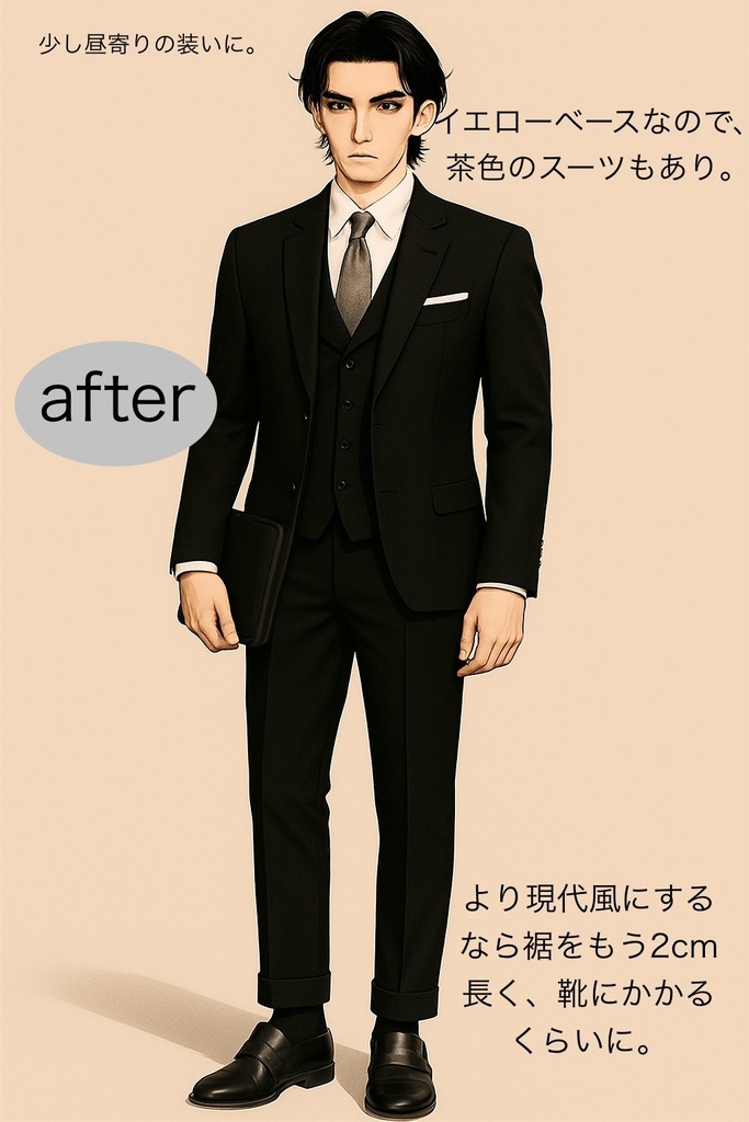 👔 スタイリング添削&服装設定背景提案サービス(1キャラ/3,000円)※パーソナルカラー対応可