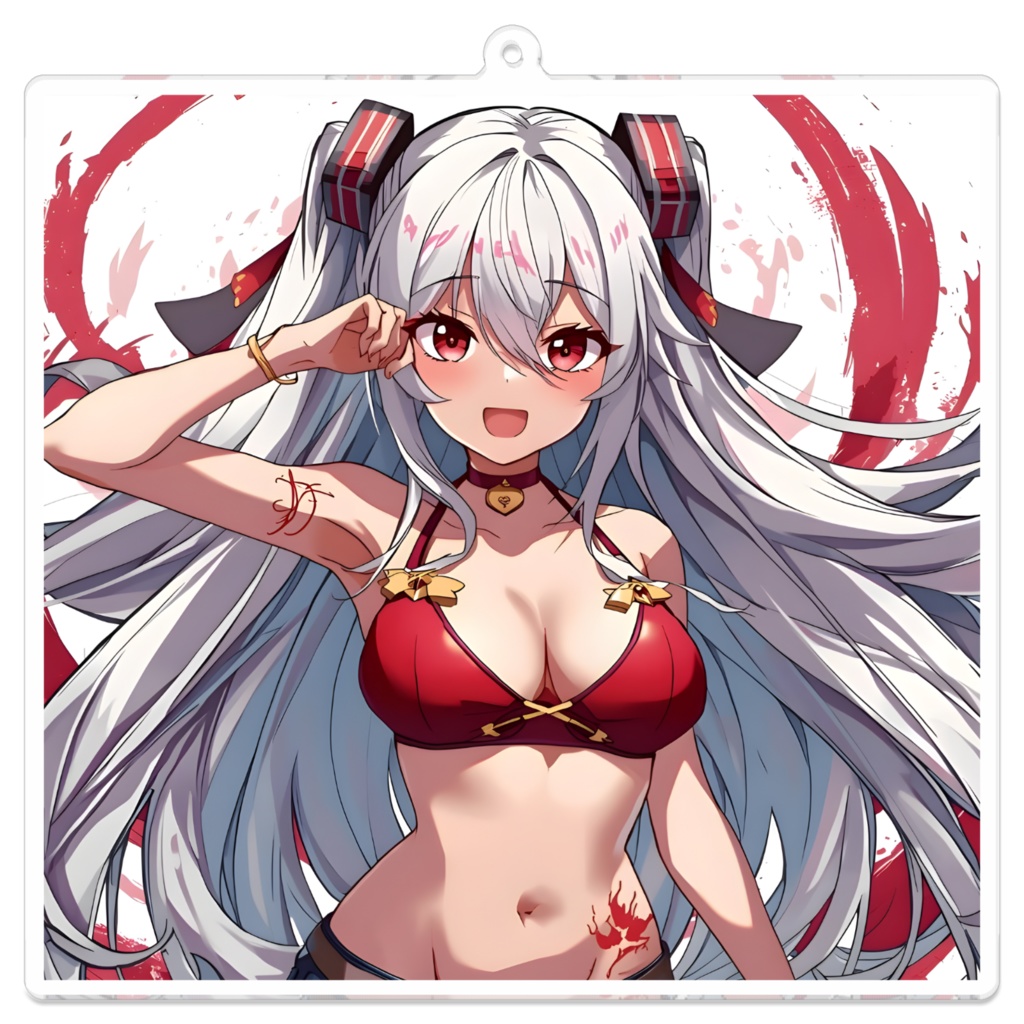 ビキニ美少女アクリルキーホルダー-アカ-