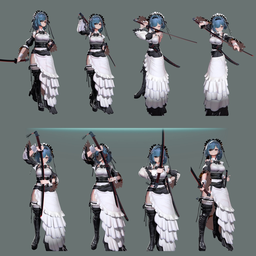 【武器ポーズ集】: Vol.1(刀、片手剣、両手剣専用)【合計50個以上】